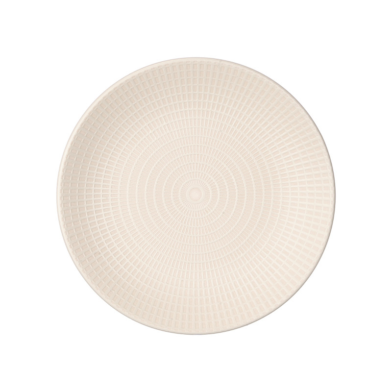 PLATO LLANO 27 CM GRABADO BEIGE