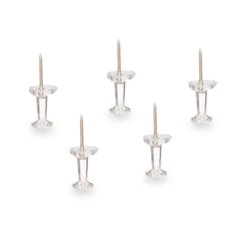 SET 60 TRANSPARENT PUSHPINS