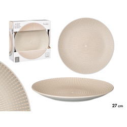 ASSIETTE PLATE 27 CM  GRAVÉE GRIS