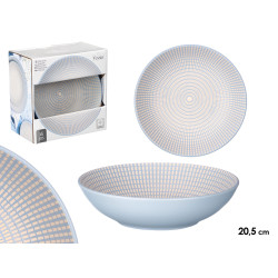 PRATO FUNDO 20,5 CM GRAVADO AZUL