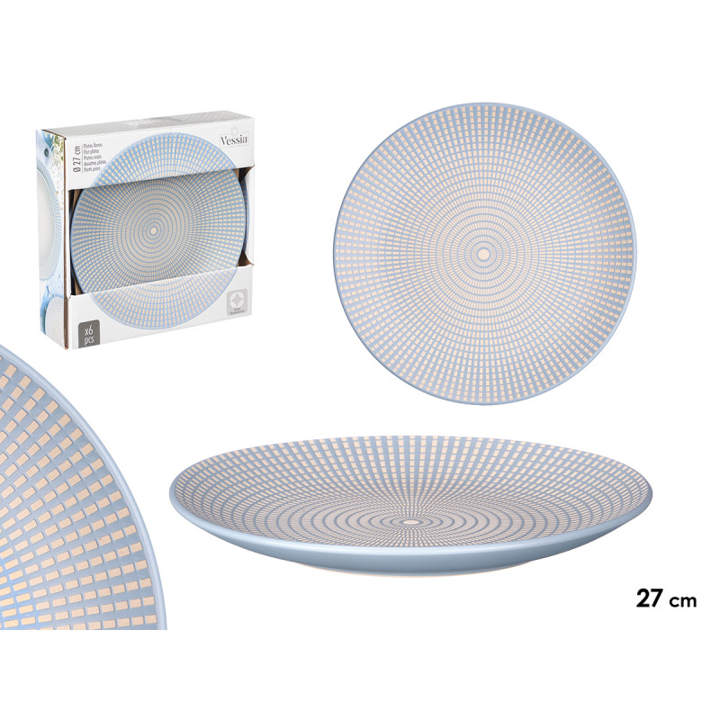 ASSIETTE PLATE 27 CM  GRAVÉE BLEU