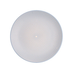 PRATO RASO 27CM GRAVADO AZUL