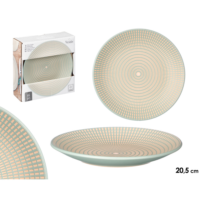 DESSERT PLATE ENGRAVED GREEN 20,5 CM