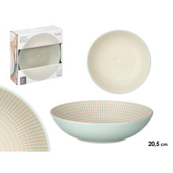 PLATO HONDO 20,5 CM GRABADO VERDE 