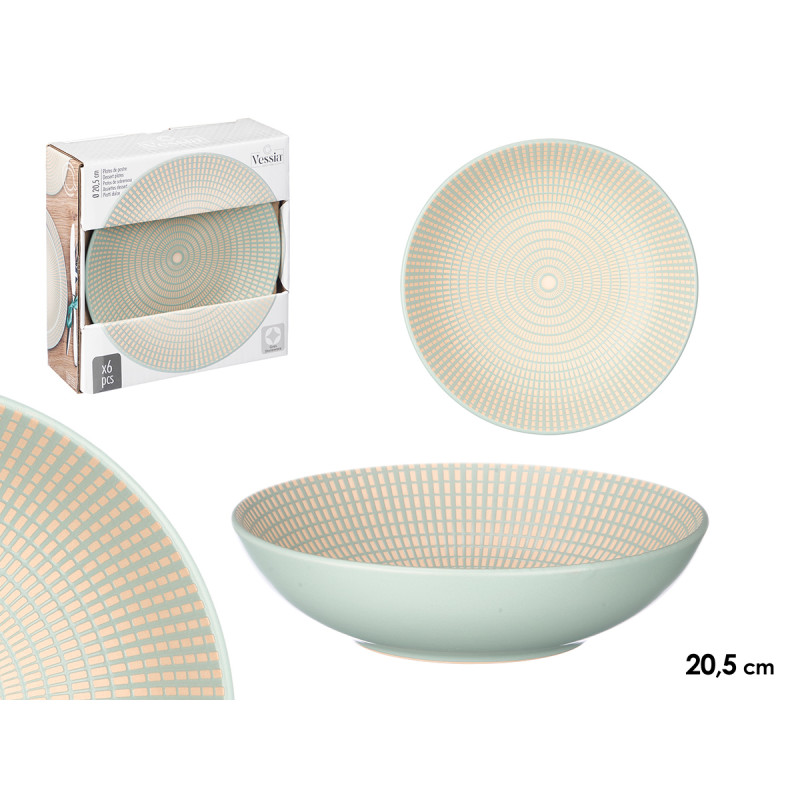 PLATO HONDO 20,5 CM GRABADO VERDE 