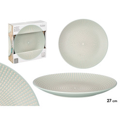 ASSIETTE PLATE 27 CM  GRAVÉE VERTE