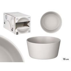 ASSIETTE CREUSE 15 CM LISSE GRIS