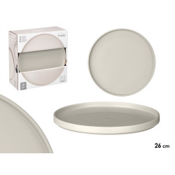 PLATO LLANO 26 CM LISO GRIS