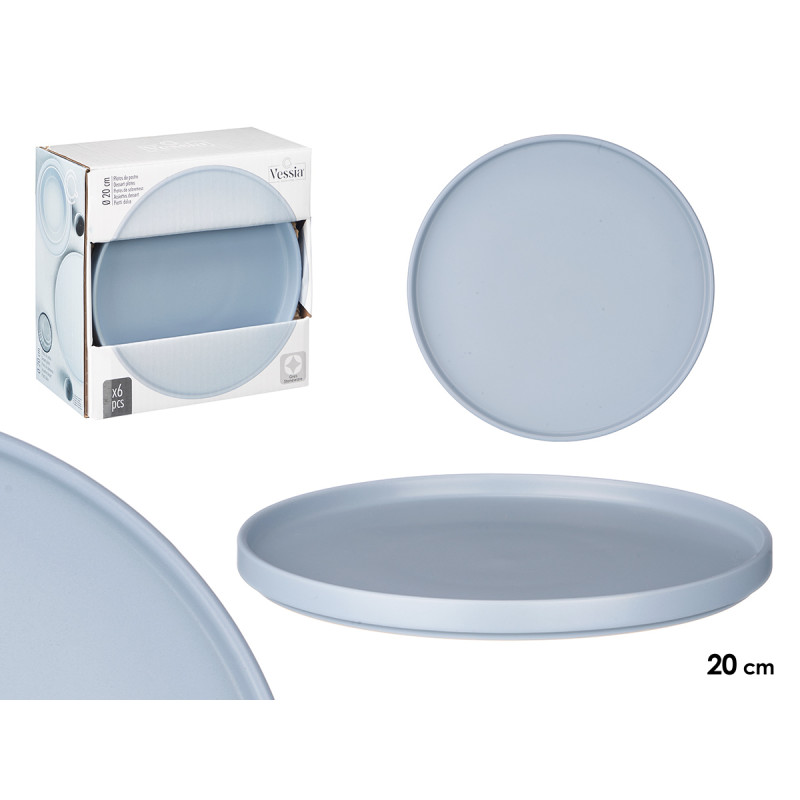 PIATTO DOLCE 20 CM LISCIO BLU 
