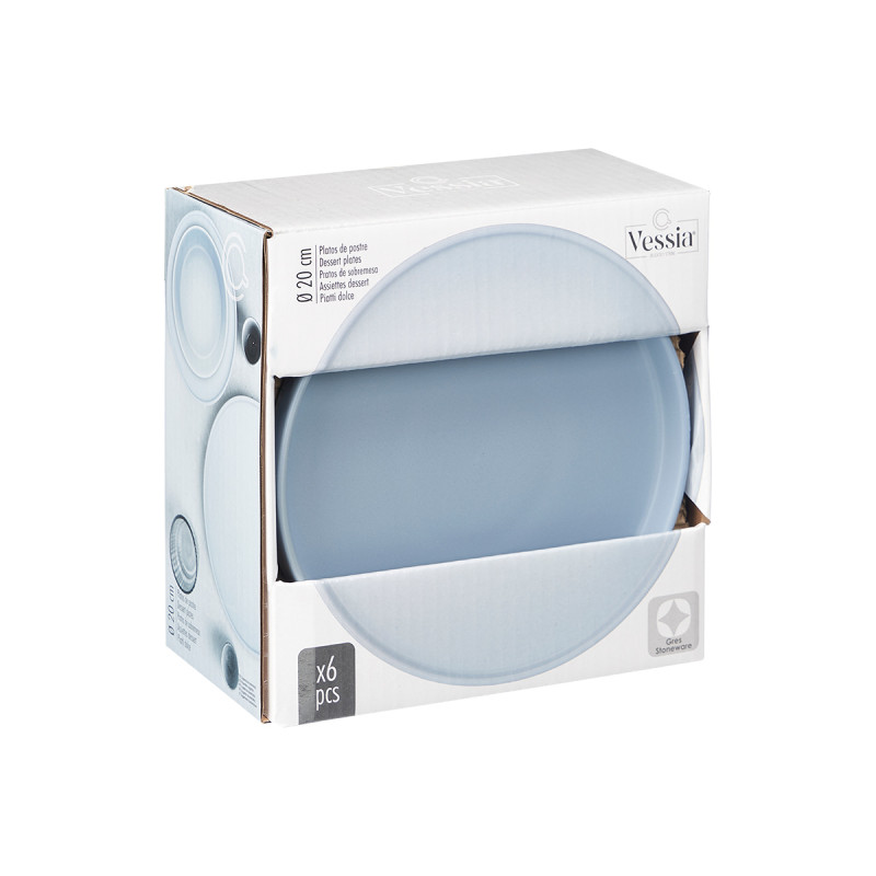 SMOOTH DESSERT PLATE 20 CM LIGHT BLUE