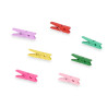 SET OF 13 MULTICOLOUR WOOD CLOTHES PINS SMALL