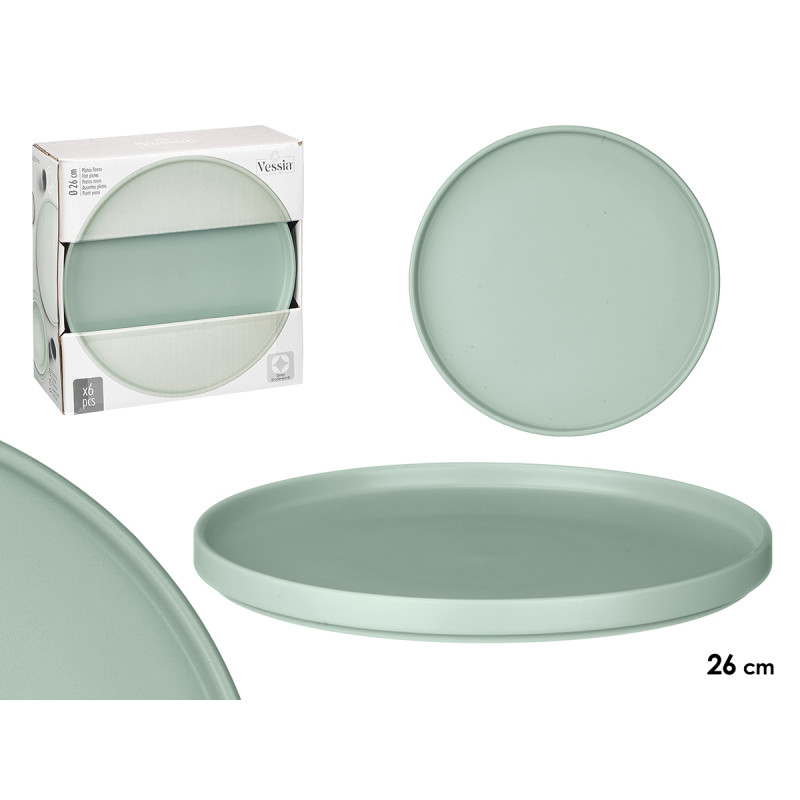 PLATO LLANO 26 CM LISO VERDE