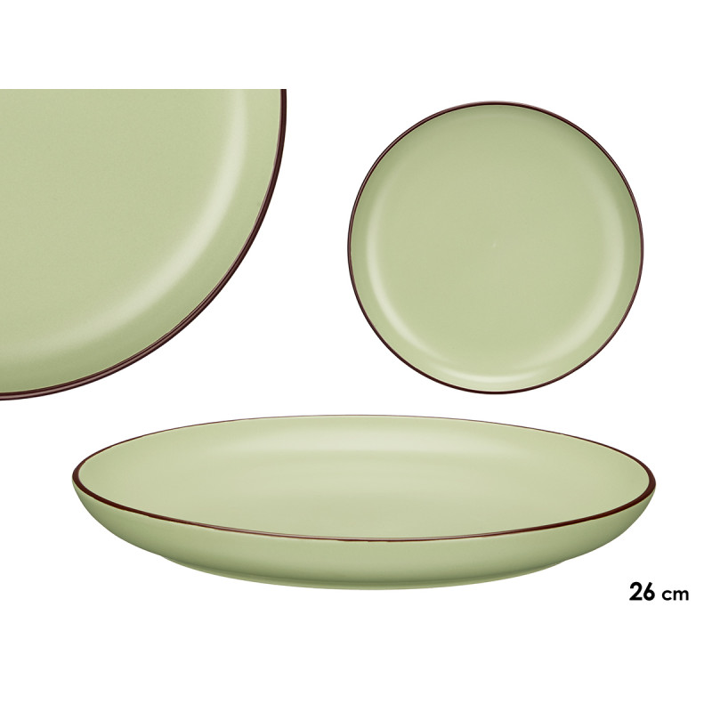 ASSIETTE PLATE 26 CM VERT OLIVE