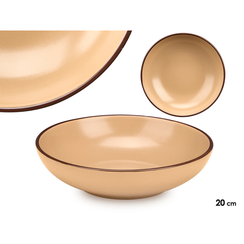 PLATO HONDO 20 CM BEIGE
