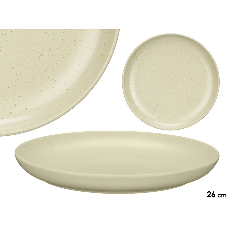 ASSIETTE PLATE 26 CM À POIS VERT CLAIR