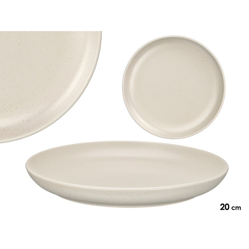 PRATO DE SOBREMESA 20 CM CINZENTO CLARO