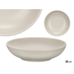 ASSIETTE CREUSE 20 CM À POIS GRIS CLAIR