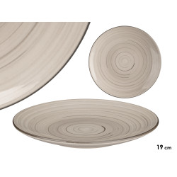 PRATO DE SOBREMESA 19 CM ESPIRAL CINZENTO