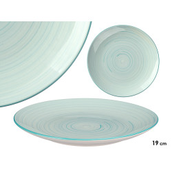 PIATTO PIANO 27 CM SPIRALE BLU 