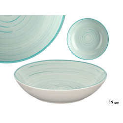 PIATTO FONDO 21 CM SPIRALE BLU 