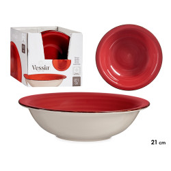 PRATO FUNDO GRES VERMELHO BORDA 21CM