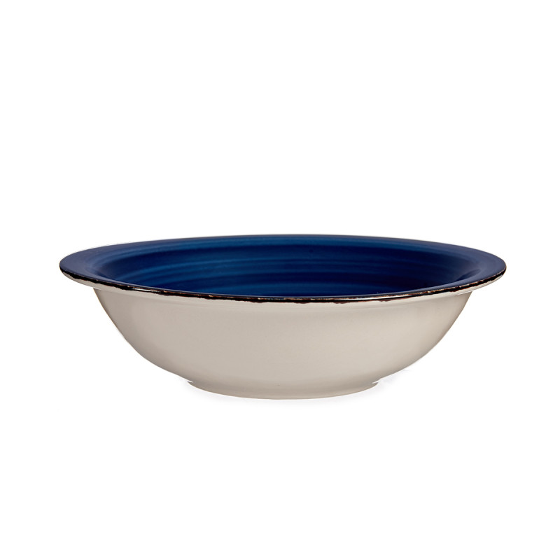 BLUE SOUP BOWL WITH EDGE 21CM