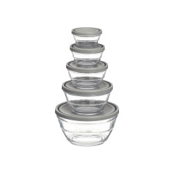 SET 5 SCATOLE PRANZO ROTONDE GRIGIO