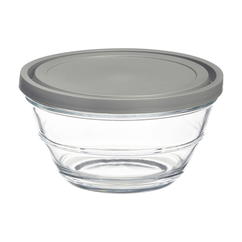 SET 5 SCATOLE PRANZO ROTONDE GRIGIO