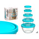 SET 5 SCATOLE PRANZO ROTONDE BLU