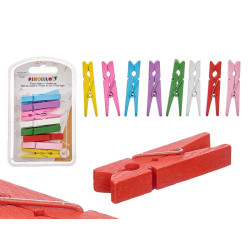 SET 8 PINZE LEGNO MULTICOLORE GRAN