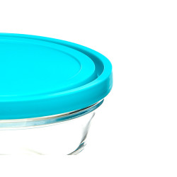 SET 5 ROUND LUNCH BOXES BLUE