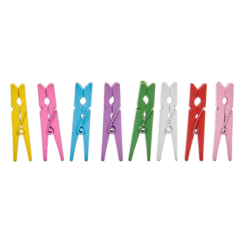 SET 8 PINZE LEGNO MULTICOLORE GRAN