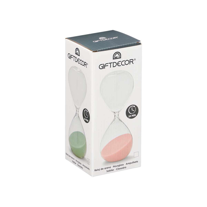 SAND TIMER 20CM ASSORT3 PASTEL COLORS 30 MIN APROX