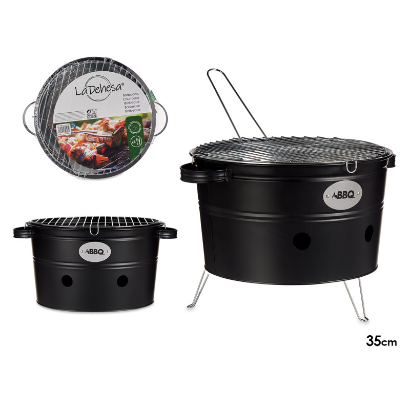 BARBECUE PORTABLE SEAU 35CM COULEUR NOIR