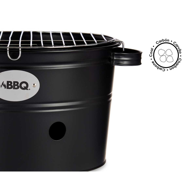 35CM BLACK PORTABLE BARBECUE BUCKET  