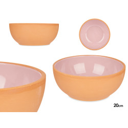 EARTHENWARE BOWL 20CM PINK