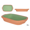 CASSEROLE TERRE CUITE RECTANGULAR POIGNE 23CM VERT