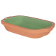 CASSERUOLA TERRACOTTA RETTANG MANICI 23CM VERDE