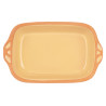 EARTHENWARE SQUARE CASSEROLE HANDLES  23CM YELLOW