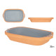 CASSEROLE TERRE CUITE RECTANGULAR POIGNE 23CM GRIS