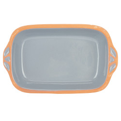 CAZUELA BARRO RECTANGULAR ASAS 23CM GRIS