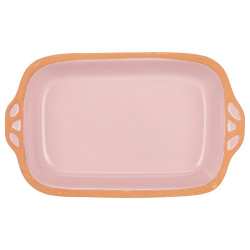 CASSEROLE TERRE CUITE RECTANGULAR POIGNE 23CM ROSE