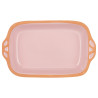 CASSERUOLA TERRACOTTA RETTANG MANICI 23CM ROSA
