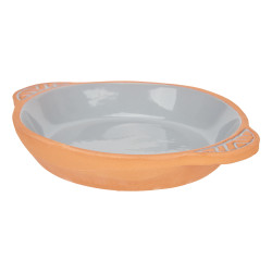 CASSERUOLA TERRACOTTA ROTONDA MANICI 20CM GRIGIO