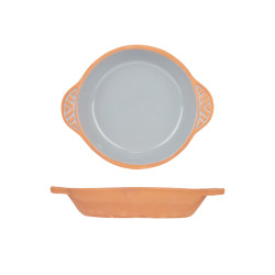 CAZUELA BARRO REDONDA ASAS 20CM GRIS