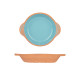 CASSEROLE TERRE CUITE ROND POIGNE 20CM TURQUOISE