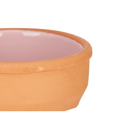 EARTHENWARE ROUND CASSEROLE 12CM PINK