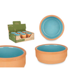 CASSEROLE TERRE CUITE ROND 12CM TURQUOISE