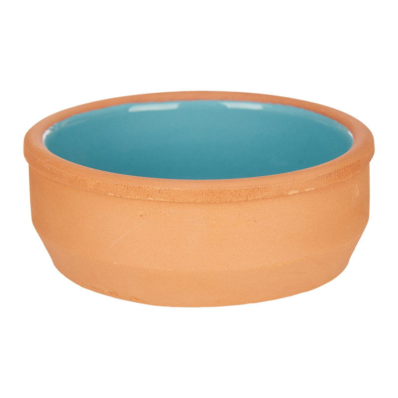 CAÇAROLA DE BARRO REDONDA 12CM AZUL TURQUESA