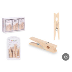 SET 9 PINCES EN BOIS NATUREL GRAND